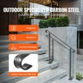 thumbnail image 3 of STAWAY Wrought Iron Handrail for 2-3 Steps, Adjustable Outdoor Stair Railing, Durable & Stylish Black Hand Rail for Concrete/Wood Steps, Easy Install, 3 of 8