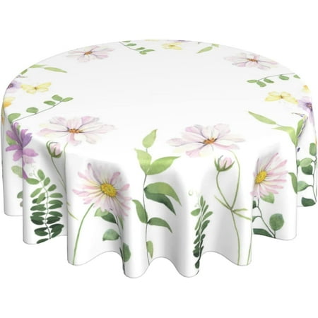 

WISH TREE Boho Mandala Orange Blue Green Colorful Round Tablecloth Waterproof Wipeable Tablecloth Cover Home Restaurant Kitchen Picnic Party Decoration