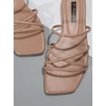 thumbnail image 3 of Women White Minimalist Slide Sandals, Open Toe Fashionable Sandals, 3 of 4