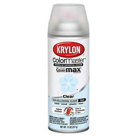 Krylon K05353007 ColorMaster Acrylic Crystal Clear, Flat, Clear, 11 oz.