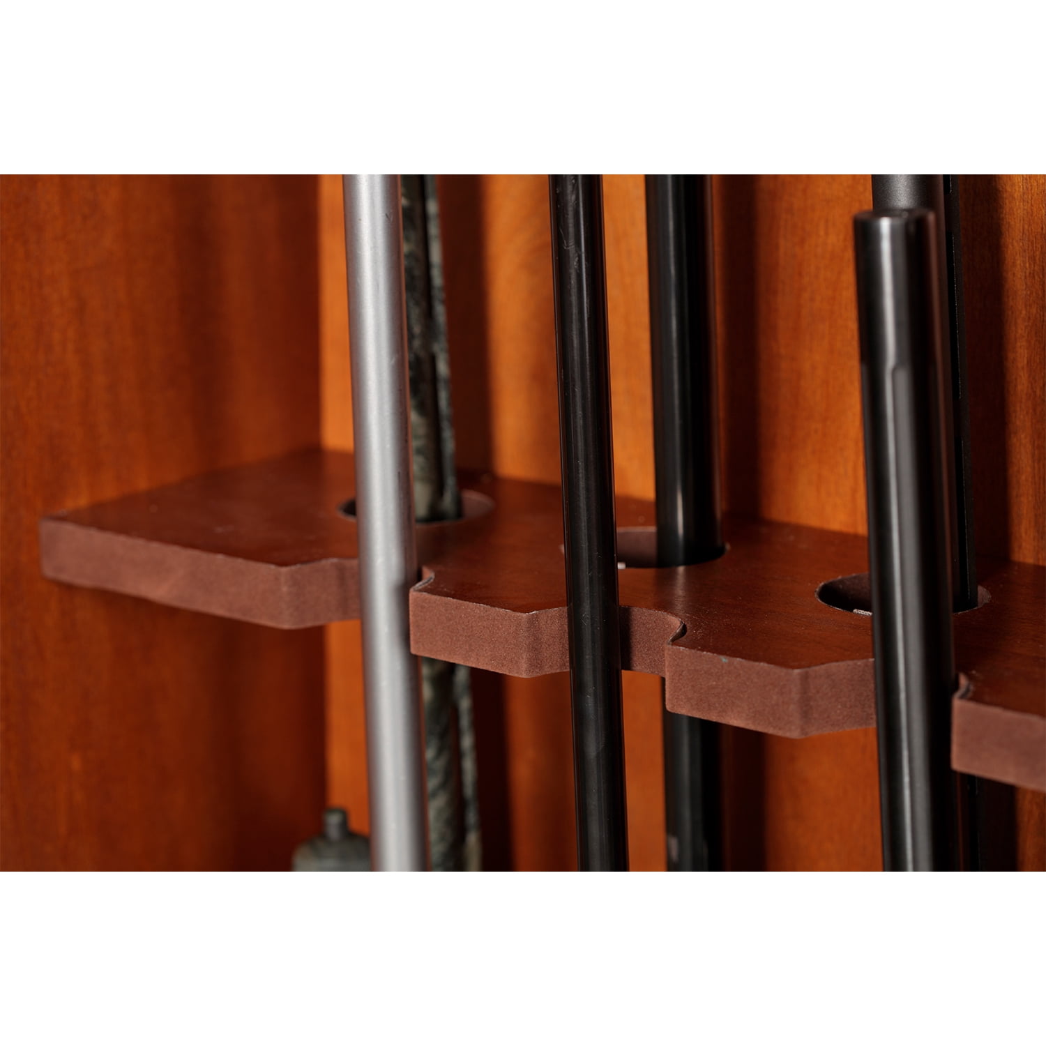 American Furniture Classics Model 724-10, 10 Gun Key Lock Wooden Storage Display Cabinet
