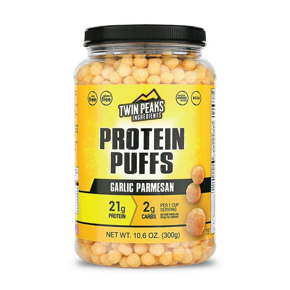 Twin Peaks Ingredients Protein Puffs, Low Carb Keto Friendly Protein Snacks, Garlic Parmesan (10.6 Ounce)