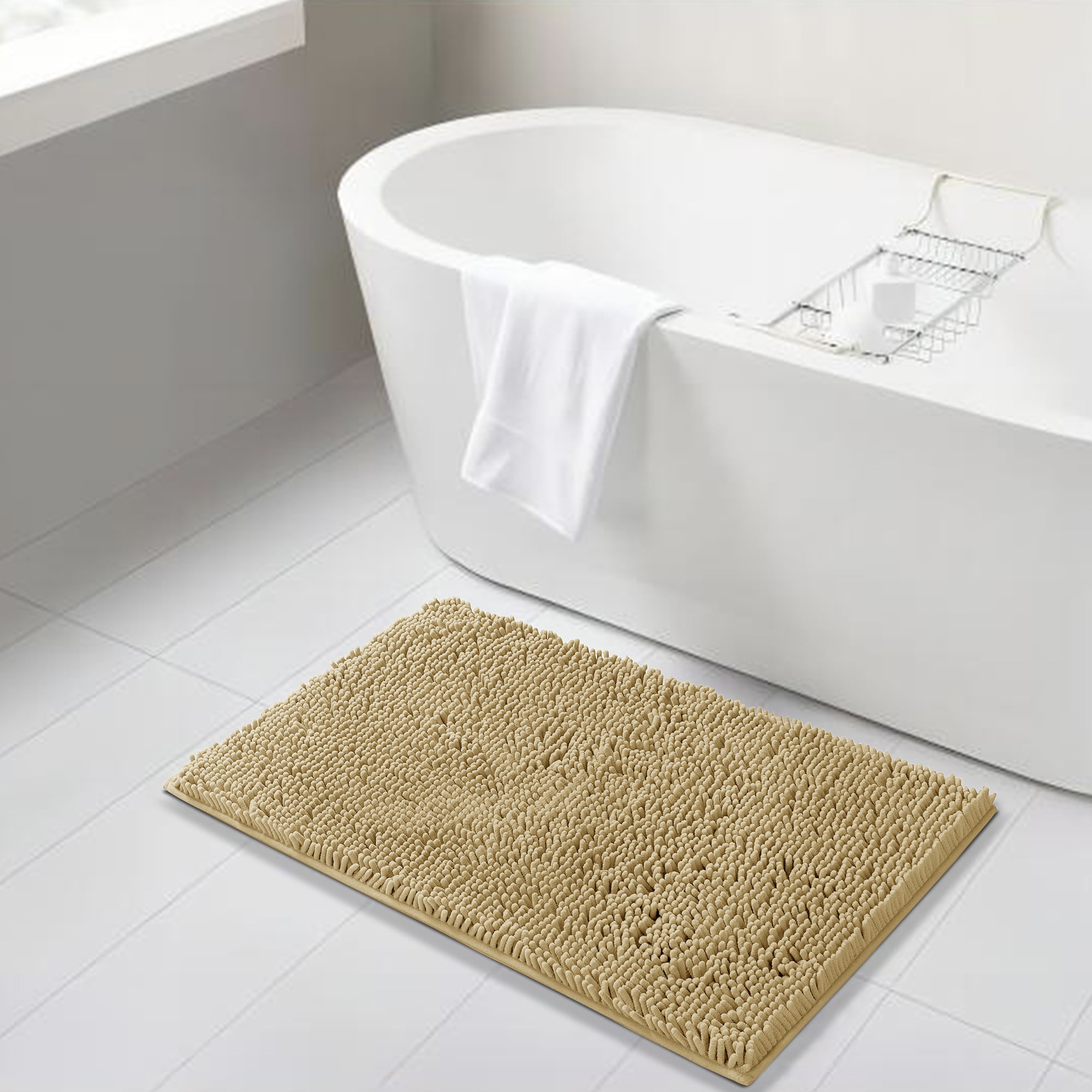 Dropship Chenille Bathroom Rug Mat; Extra Soft Thick Absorbent Shaggy Bath  Rugs; Non-Slip Machine Wash Dry Plush Bath Mats For Bathroom; Shower; And  Tub (50``x 80''; Khaki) to Sell Online at a