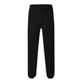 thumbnail image 4 of YDKZYMD Black Mens Cargo Sweatpants Open Bottom Fleece Elastic with Pockets Baggy Pant Warm Wide Straight Leg Loose Fit Jogger Pant Heavyweight Athletic Sweatpant Sport Drawstring Trousers 2XL, 4 of 5
