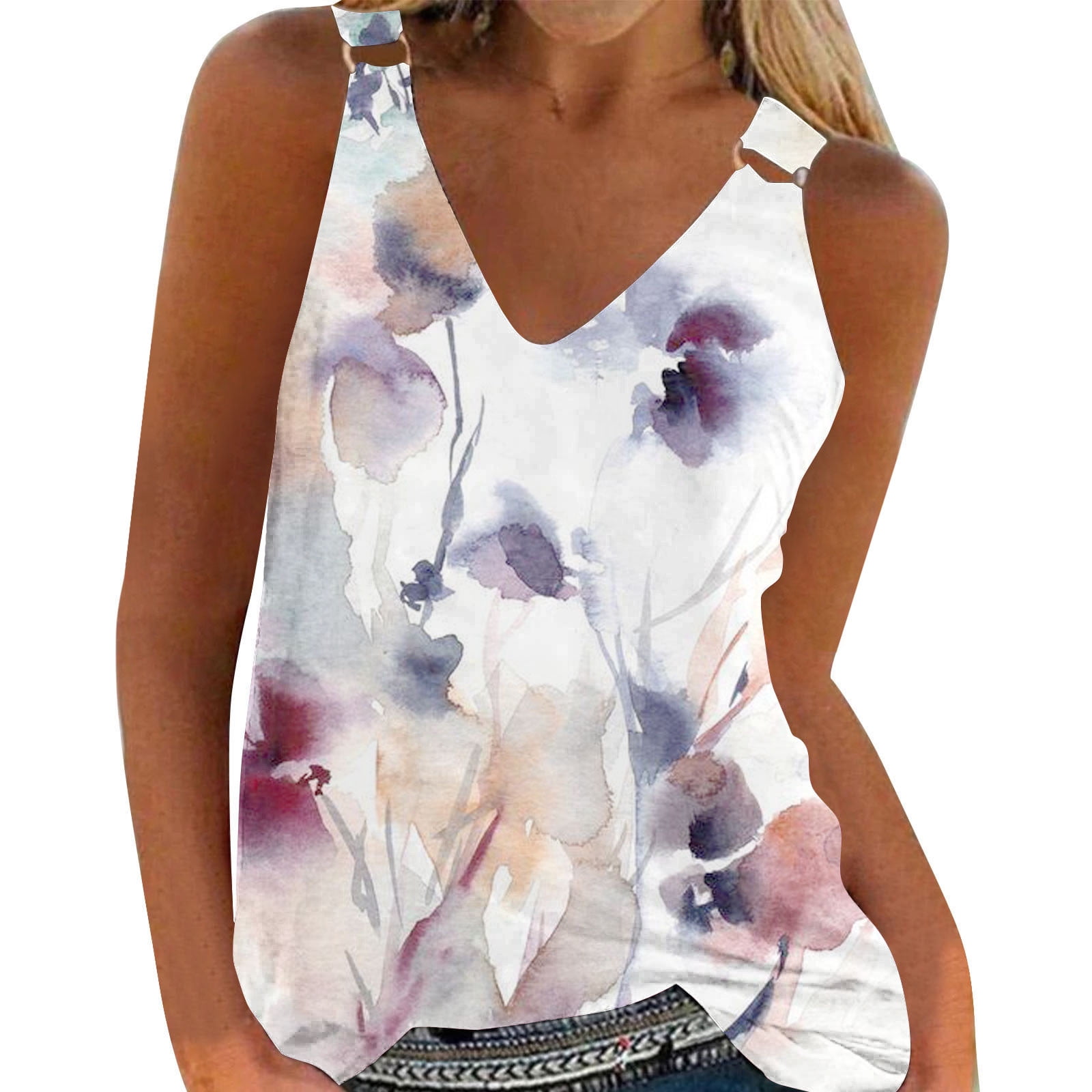 LSLJS Débardeurs pour Femmes Été Sexy Gilet Pull Blouse Col en V