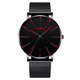 thumbnail image 2 of Reloj de cuarzo para mujer, relojes para parejas, relojes finos de moda para hombre y mujer, reloj de pulsera de cuarzo de malla de acero inoxidable para negocios., 2 of 2
