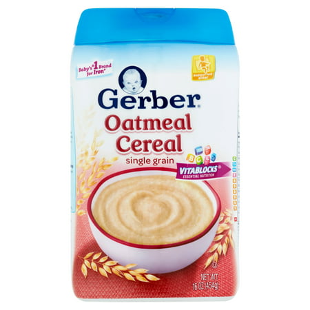 Gerber Oatmeal Cereal Single Grain, 16 oz - Walmart.com