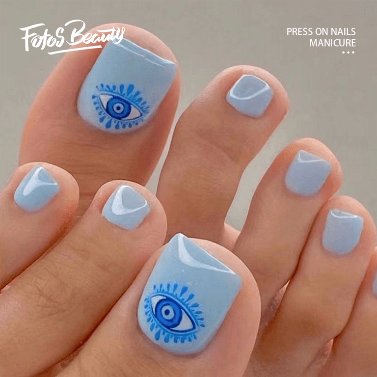 summer blue toe nail designs