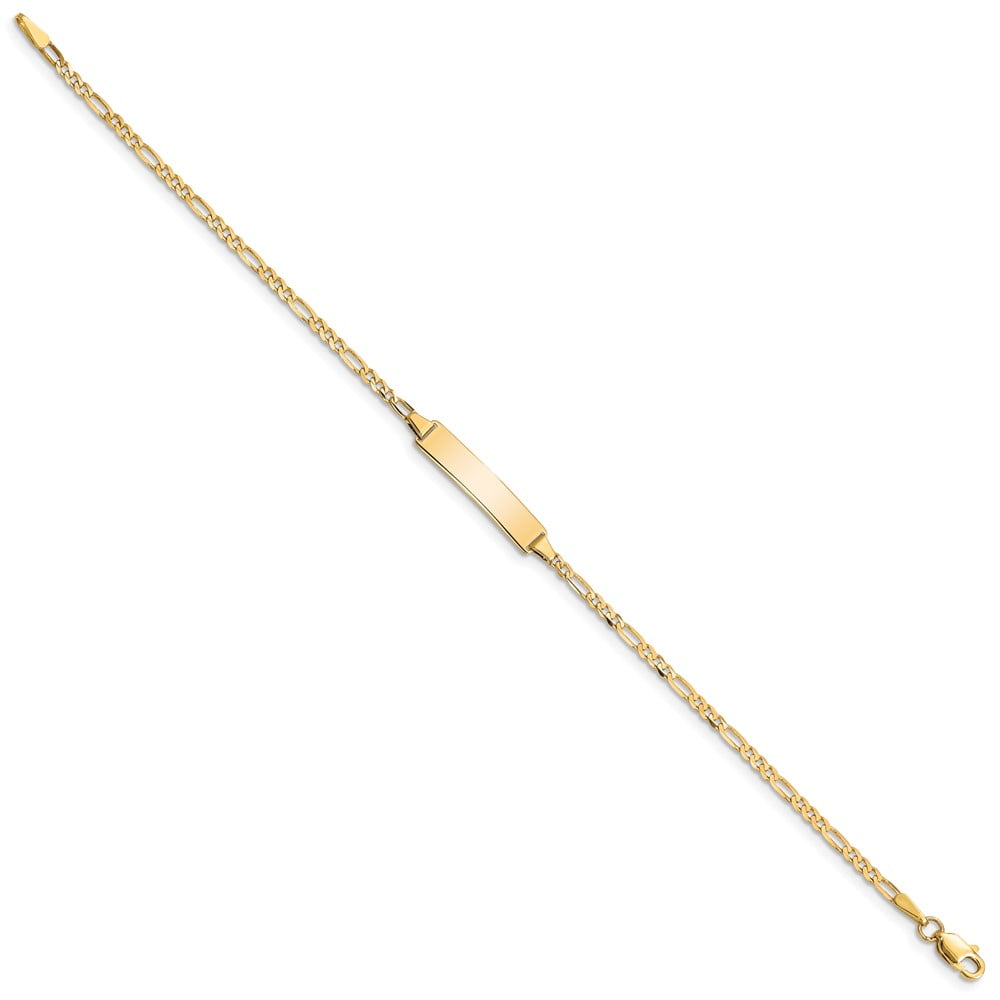 Primal Gold 10 Karat Yellow Gold Figaro Link ID Bracelet