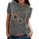 thumbnail image 1 of Gibobby Blusa Mujer Blusa T camisa O cuello de mangas sueltas Mujeres Casual Impresión Carta de mujer Blouse de la mujer（Gris， M), 1 of 5