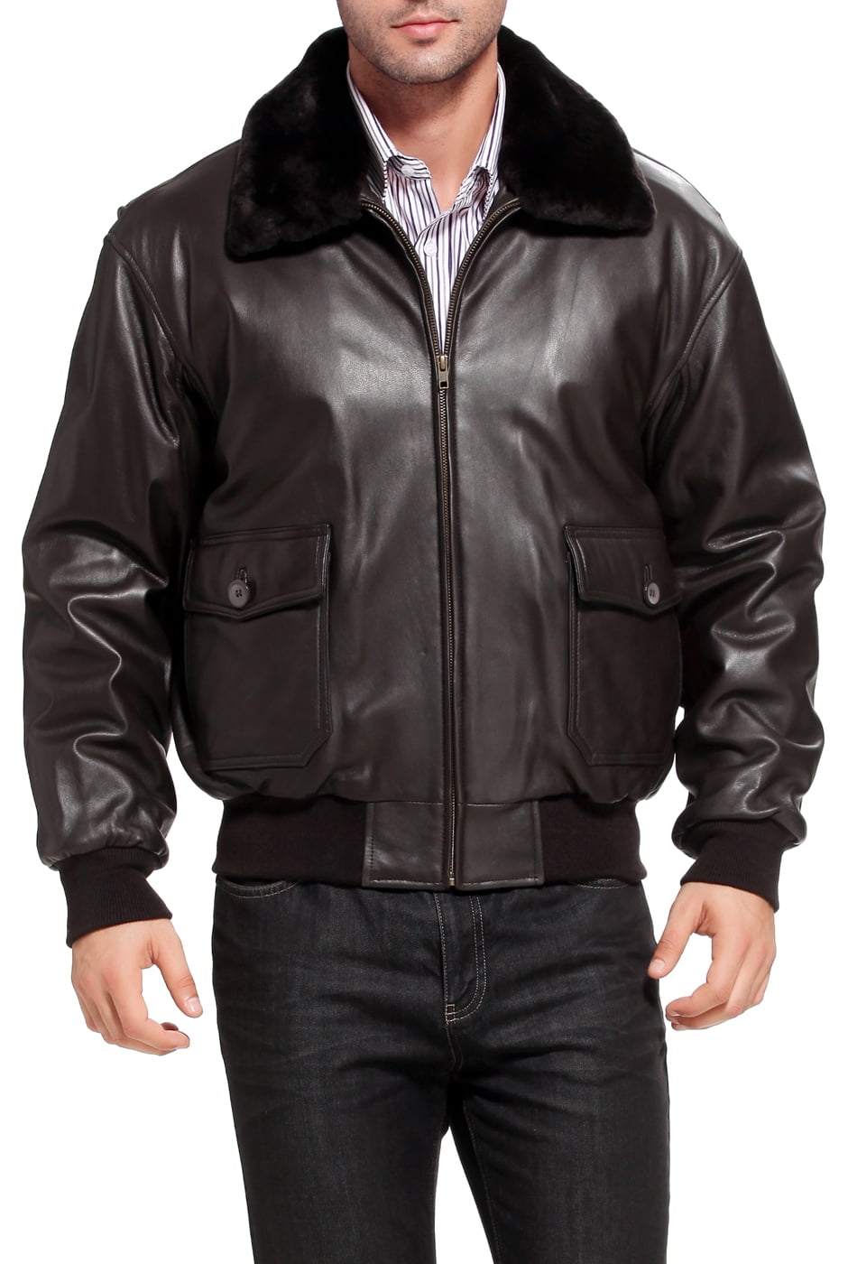 navy issue leather flight jacket