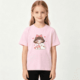 thumbnail image 2 of Cute Girl With Puppy Dog Girls Graphic Tee, Sweet Pink Hearts 100% Cotton Kids Short Sleeve T-Shirt 4-13Y, 2 of 5