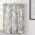 thumbnail image 4 of Ellis Curtain Victoria Park Toile Room Darkening Rod Pocket Window Curtain Panel with Ties, 4 of 5