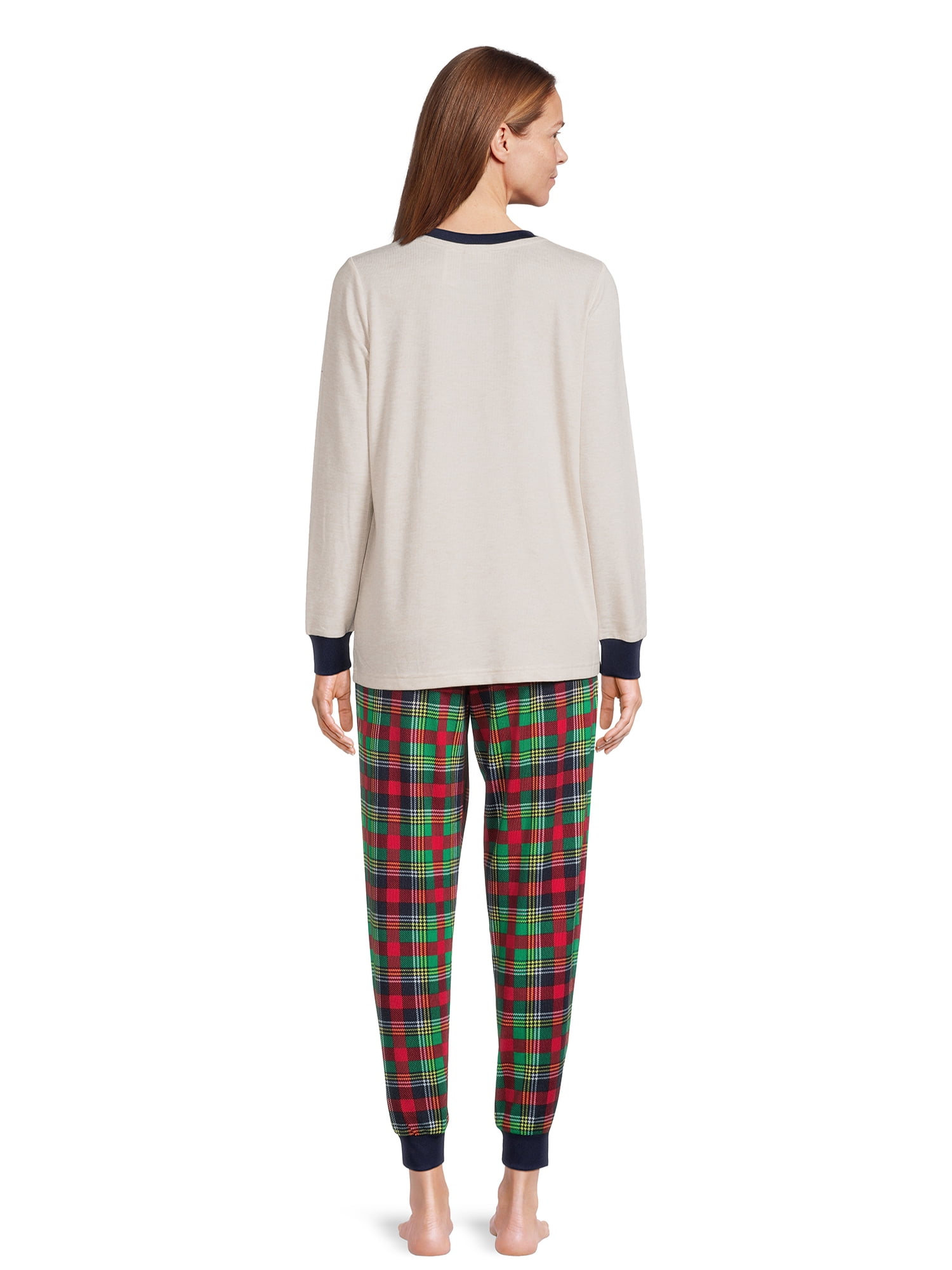 Dearfoams Women's Plaid Bear Matching Family Pajamas Set, 2-Piece, Sizes S-3X