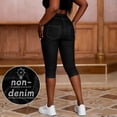 thumbnail image 5 of Oksale Womens Capri Leggings without Pockets Stretch High Waisted Capri Pants Slim Fit Tummy Control Cropped Trousers 2026 Black M, 5 of 9