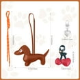 thumbnail image 2 of Inadays Leather Dachshund Keychain, Dachshund Keychain Bag Pendant Key Chain Cute Puppy Dog Charm Gifts, Coffee, 2 of 7