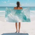 thumbnail image 3 of Beach Towel Teal Marble Bath Pool Towels Abstract Geometric Modern Ombre Absorbent Beach Towel Soft Large Quick Dry Lightweight Camping Travel Sports Yoga Gym Swim Towels for Adult 35x70 Inch, 3 of 9
