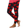 thumbnail image 1 of TaTaai Valentine's Day Heart Print Elastic Breathable Women High Waisted Tight Yoga Leggings Non-see-through Gym Workout Activewear Casual Daily Full Length Pants Gift, 1 of 7