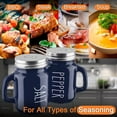 thumbnail image 5 of Salt and Pepper Shakers Set, 4 oz Cute Modern Glass Shaker Sets with Stainless Steel Lids, Blue Kitchen Decor and Accessories for Home Restaurants Weddings, 5 of 7