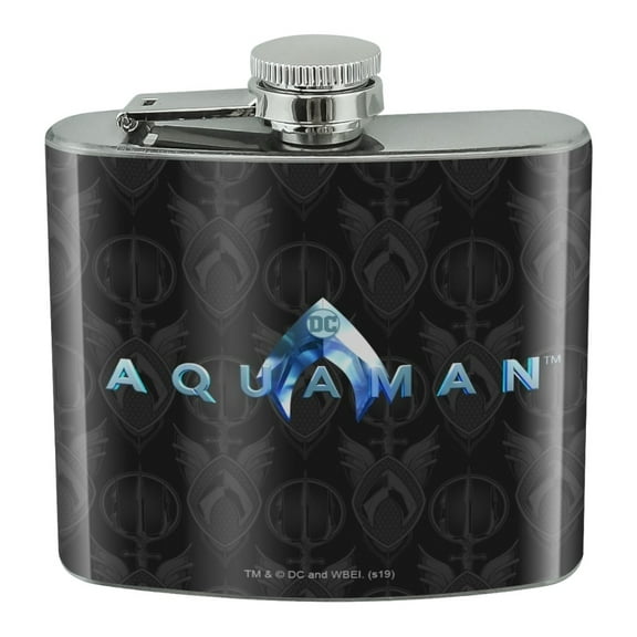 Aquaman Movie Logo Stainless Steel 5oz Hip Drink Kidney Flask