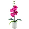 thumbnail image 1 of Planta artificial realista, sin riego, resistente a la intemperie, para exterior e interior, en maceta, orquídea falsa para balcón., 1 of 8