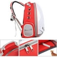 thumbnail image 4 of Pet Carrier Transparent Backpack Dogs & Cats Outdoor Carry Bag Breathable Capsule Design 180 Degree Sighting for Pets - Red, 4 of 5