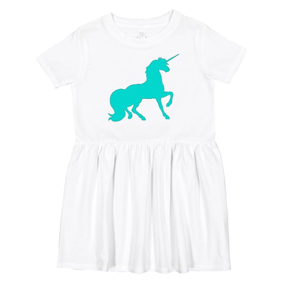 Inktastic Aqua Unicorn Girls Toddler Dress