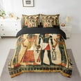 thumbnail image 2 of Erosebridal Egyptian Pharaohs Bedding Queen Size, Ancient Egypt Mythology Culture Comforter Sets with Sheets, Vintage Home Decor, Reversible 7-Piece, 2 of 4