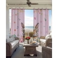 thumbnail image 3 of Easter Bunny Black Out Curtains 63 Inch Long, Room Darkening Draperies Curtains Panels, Pink Polka Dot Colorful Eggs Checkered Plaid Thermal Insulated Curtain for Bedroom Living Room 52"x63" 2 Panels, 3 of 8