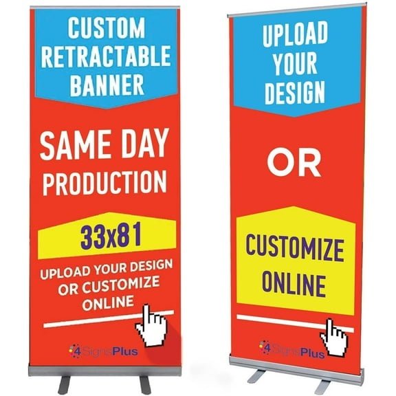Custom Banner Stand for Business 31.5" X 81" Banners and Signs customize with Carrying Bag