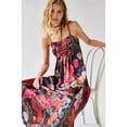 thumbnail image 5 of Women'S Floral Maxi Dress Sleeveless Backless A-Line Long Flowing Dress Hollow Back Spaghetti Strap Sundress Red S, 5 of 8