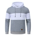 thumbnail image 3 of Men's Pullover Sweatshirt Casual Long Sleeve Drawstring Hoody Top with Kanga Pocket, 3 of 6