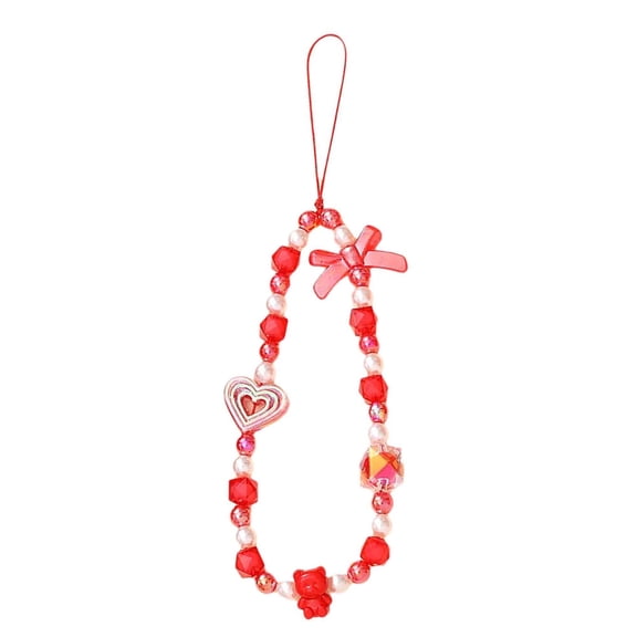 Beaded Phone Charm Lanyard Strap Girly Style Fixed Beads Pearl Lanyards