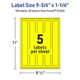 thumbnail image 6 of Avery Printable Rectangle Labels, Neon Yellow, 9.75" x 1.25", 100ct, 6 of 11