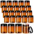 thumbnail image 1 of Tanlade 24 Pcs 16 oz Amber Plastic Jars with Lids Round Cosmetic Containers Leak Proof Refillable Empty Containers for Creams Lotion Body Butter Oil, 1 of 7