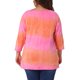 thumbnail image 3 of Tops de mujer de tallas grandes Agnes Orinda, con diseño de rayas de teñido anudado, cuello en V, mangas 3/4, blusas casuales 2X en color rosa, 3 of 6
