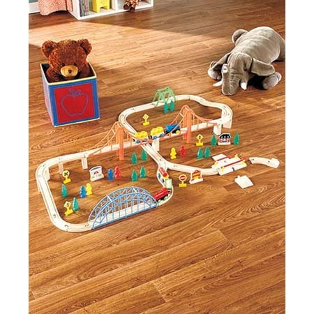 Wooden Train Sets (80-Pc. Set) - Walmart.com Wooden Train Sets (80-Pc. Set) - Walmart.com