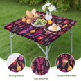 thumbnail image 4 of Colorful Mushroom Fantasy Black Pattern Square Fitted Tablecloth with Elastic Edge,Square Table Cover,Washable Elastic Table Cover for Home Kitchen Party Decor 34"x34", 4 of 6