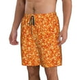 thumbnail image 2 of Bixox Men's Orange Glitter printing Casual Classic Fit Short Summer Beach Shorts, 2 of 6