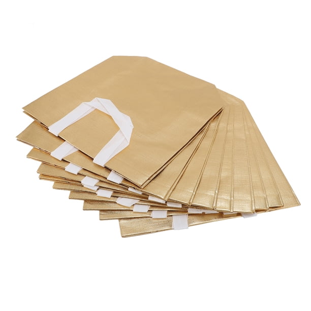 10 Pcs Bolsas De Regalos Reutilizables Brillantes, Bolsas De Regalos Metálicas Con Manijas Para Cumpleaños, Bodas, Fiestas, Telas Reutilizables No Tejidas A Granel