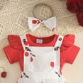 thumbnail image 7 of Splozh Baby Overalls Girl 3 6 9 12 18 Months Baby Girl Clothes Cute Shorts Outfits Romper Overall Ruffle Outfit,Red,0-3 Months, 7 of 7