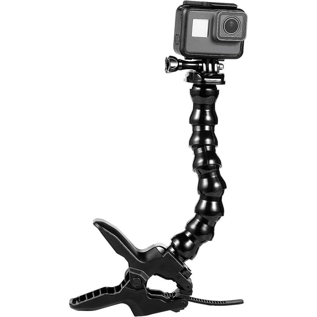 Gooseneck Clamp Mount, Stronger and Durable Construction, Wide Application for Objects from 0.25" to 2", Ideal for Action Cam Fans Pursuing Robust and Reliable Mounting Gear