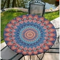 thumbnail image 1 of Boho Round Tablecloth 60 inch Waterproof Fitted Table Cover Summer Fall Outdoor Circle Cover for 54"-58" Tables Dining Kitchen Apartment, 1 of 7