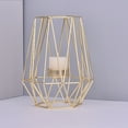 thumbnail image 5 of Gold Iron Candleholders Geometric Candlestick Metal Tealight Votive Candle Cup Home Decoration, 5 of 5