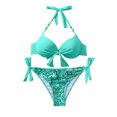 thumbnail image 1 of adviicd Womens Bathing Suits Womens High Waisted Bikini Sets Tummy Control Swimsuits Triangle Color Block Two Piece Bathing Suit BU1,M, 1 of 5