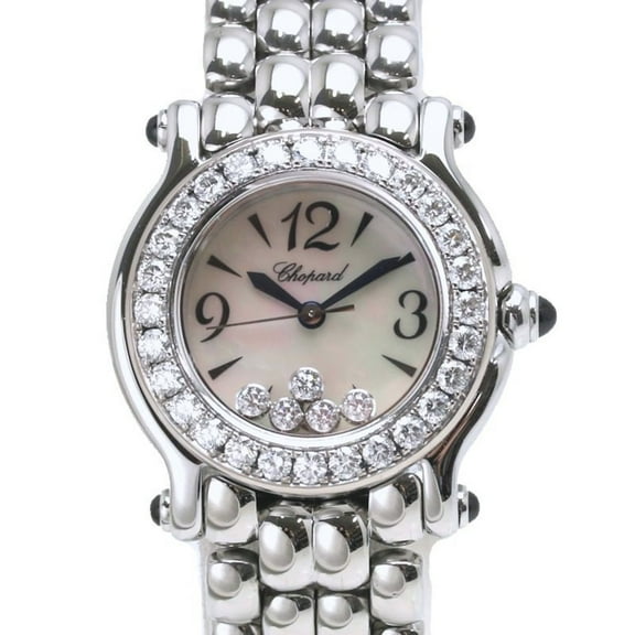 Pre-Owned Chopard Happy Sport 27 8275-23 11 White Shell Diamond Stainless Steel... (Good)