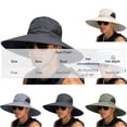 thumbnail image 3 of Wide Brim Sun Hat for Men & Women, UPF 50+ UV Protection, Breathable Mesh Windproof Chin Strap Foldable Outdoor Hat, Fishing Hiking Hat for Camping Mountain Travel Gray Free Size, 3 of 6