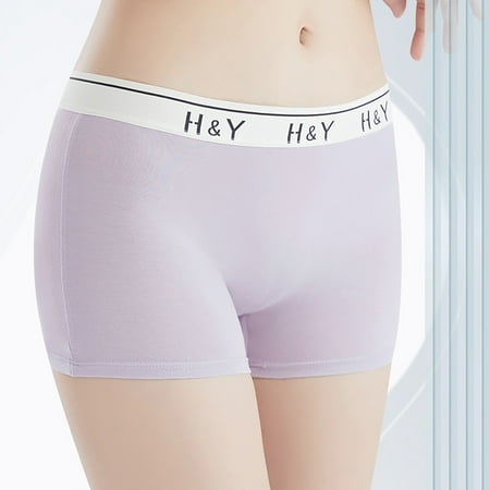 Summer Savings  Plus Size Leggings  2-in-1 P Ure Cotton Crotch  Non Rolled Flat Corner  Comfortable Underwear  For Women  Workout  Daily Wear  Plus Size Summer Tops for Women | Purple XXL  Sopatenor