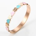 thumbnail image 4 of Cute Love Heart Gold Plating Staiess Steel Lucky Cuff Bangles Women Wedding Party Charm Bangles Jewelry Gift Fashion Accessories, 4 of 4