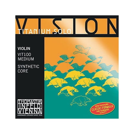 Thomastik Vision Titanium Solo Violin Strings A, Titanium 4/4 Size